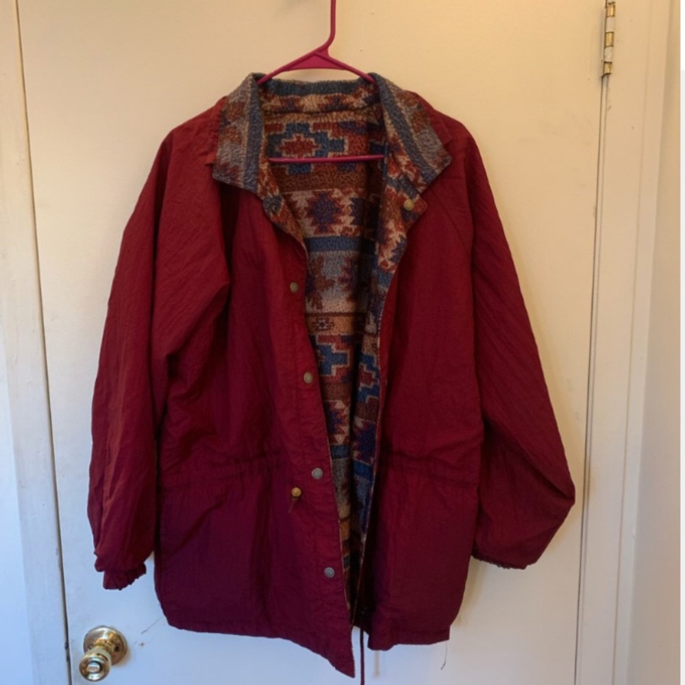 Red Vintage Reversible Windbreaker
